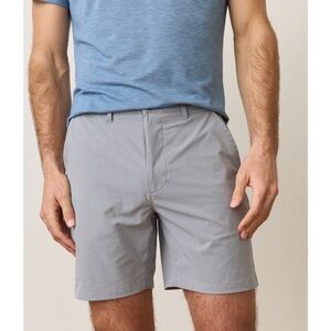 Marine Layer Men’s Gray Khaki 7" Stretch Twill Chino Shorts Organic Cotton Sz 30